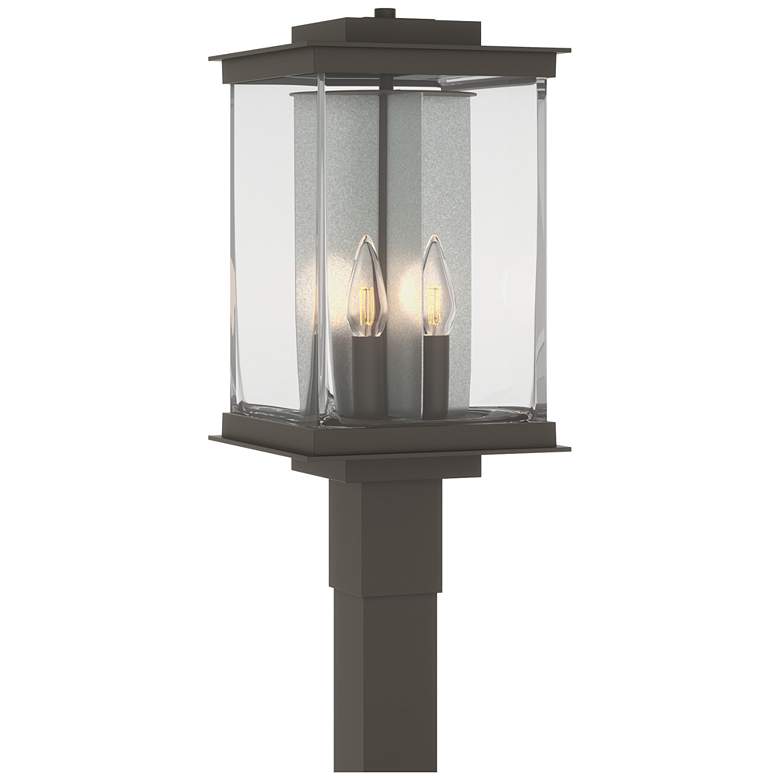 Image 1 Kingston 20.1"H Smoke Outdoor Post Light w/ Clear Shade