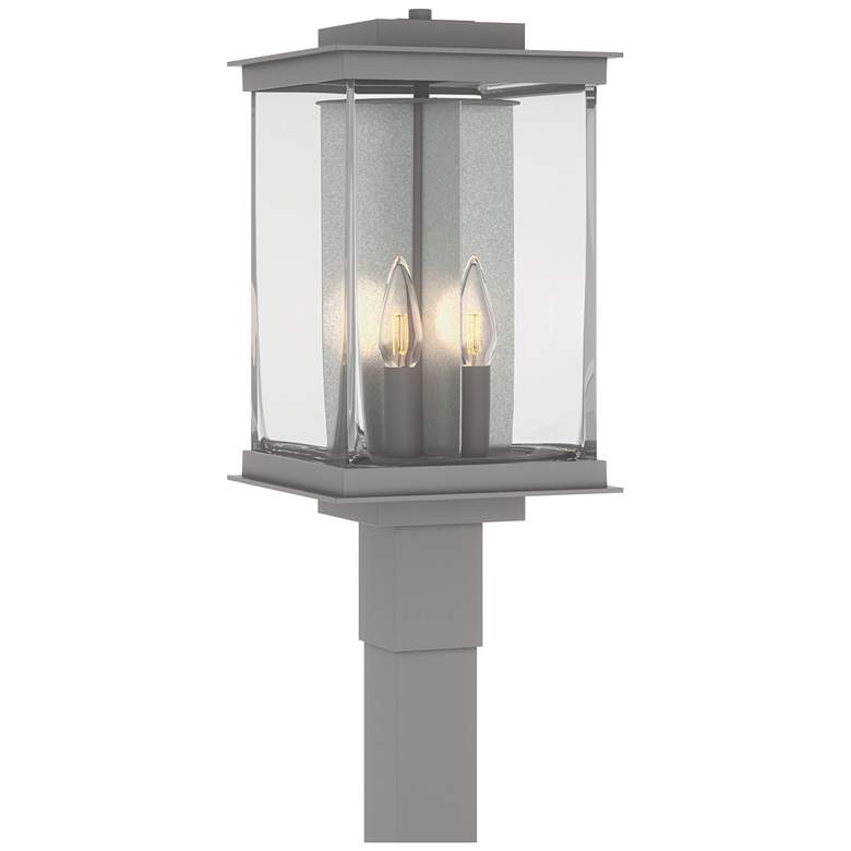 Image 1 Kingston 20.1 inchH  Steel Outdoor Post Light w/ Clear Shade