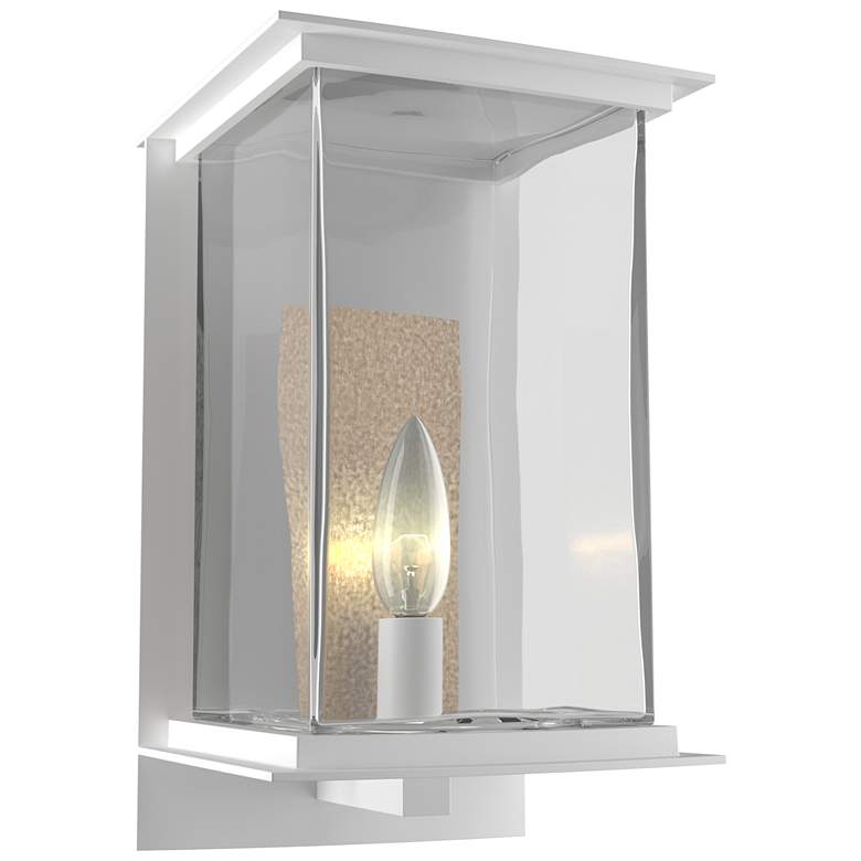 Image 1 Kingston 7 inchH Medium Soft Gold Accented Coastal White Outdoor Sconce