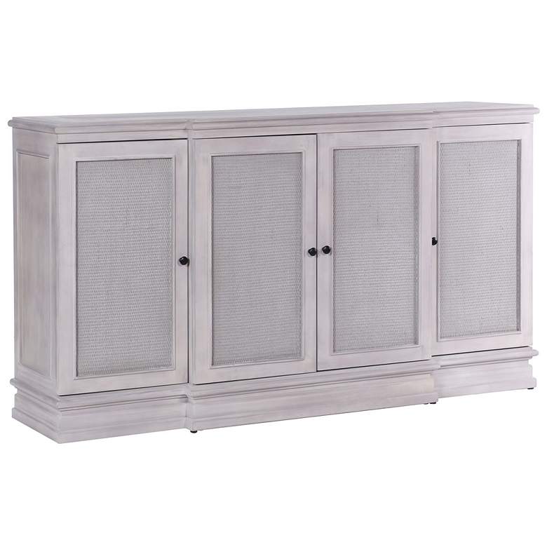 Image 1 Kingston Ivory Gray Four Door Caned Breakfront Sideboard