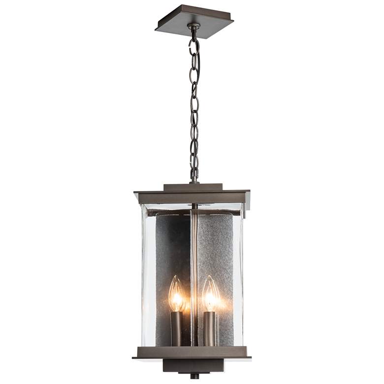 Image 1 Kingston Outdoor Large Lantern - Bronze - Platinum Accents - Clear Glass