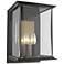 Kingston Outdoor Large Sconce - Iron Finish - Gold Accents - Clear Glass