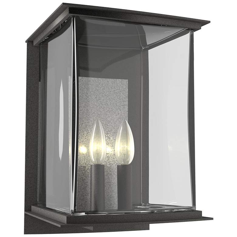 Image 1 Kingston Outdoor Large Sconce - Iron - Platinum Accents - Clear Glass
