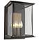 Kingston Outdoor Large Sconce - Smoke Finish - Gold Accents - Clear Glass