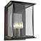Kingston Outdoor Large Sconce - Smoke - Platinum Accents - Clear Glass