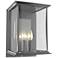 Kingston Outdoor Large Sconce - Steel - Platinum Accents - Clear Glass