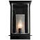 Kingston Outdoor Medium Sconce - Black - Platinum Accents - Clear Glass