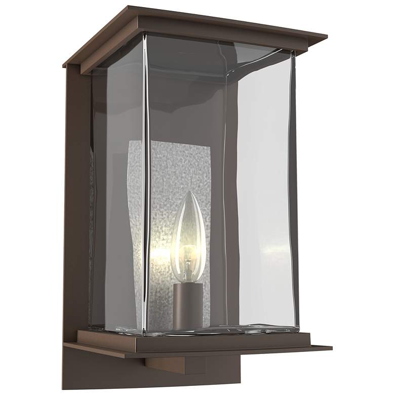 Image 1 Kingston Outdoor Medium Sconce - Bronze - Platinum Accents - Clear Glass