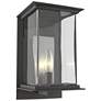 Kingston Outdoor Medium Sconce - Iron - Platinum Accents - Clear Glass