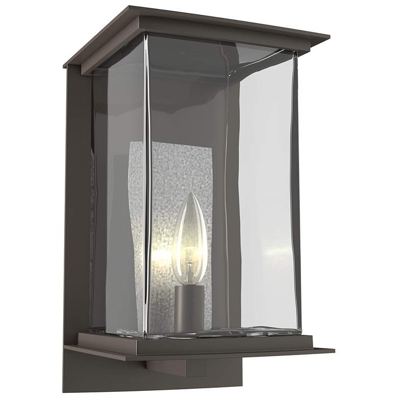 Image 1 Kingston Outdoor Medium Sconce - Smoke - Platinum Accents - Clear Glass