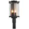 Kingston Outdoor Post Light - Black Finish - Gold Accents - Clear Glass