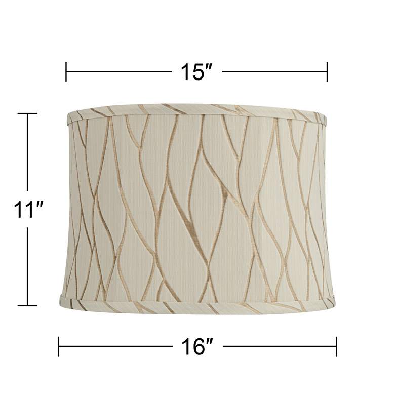 Image 7 Kinmen Cream Softback Drum Lamp Shade 15 1/4 x 16 x 11 (Washer) more views