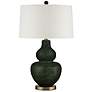 6_Kinnaird Moss Green and Brass Double Gourd Table Lamp more views