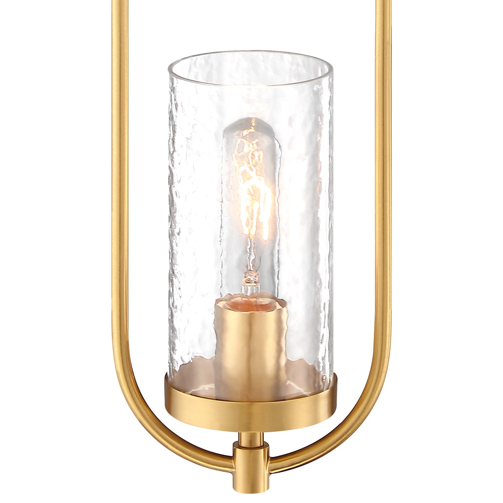 Image 3 Kinona 1-Light Brushed Gold Pendant Light with Clear Water Glass Shade more views