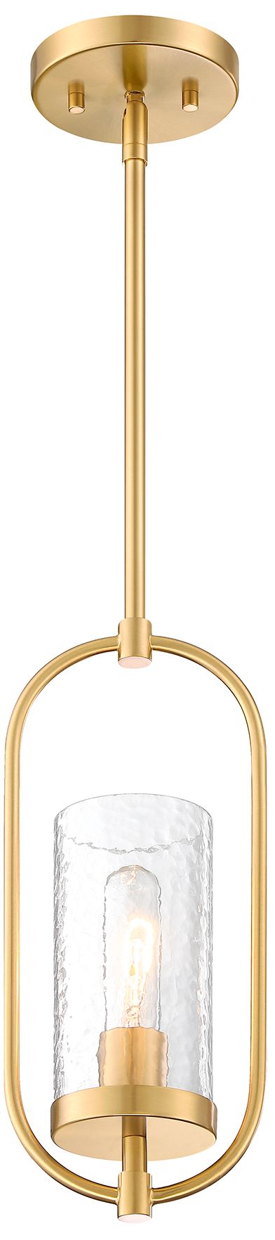 Image 4 Kinona 1-Light Brushed Gold Pendant Light with Clear Water Glass Shade more views