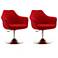 Kinsey Adjustable Height Swivel Accent Chair in Red Set of 2
