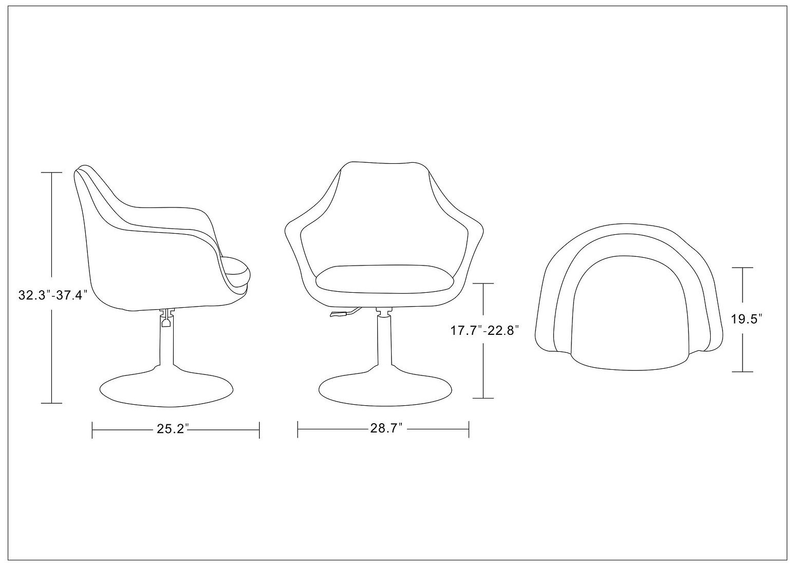 Image 4 Kinsey Adjustable Height Swivel Accent Chair in Red Set of 2 more views