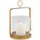 Kinsey Glass and Metal Pillar Candle Holder