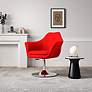3_Kinsey Red Wool Adjustable Swivel Accent Chair more views