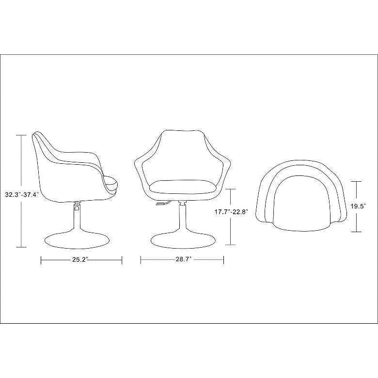 Image 4 Kinsey Red Wool Adjustable Swivel Accent Chair more views