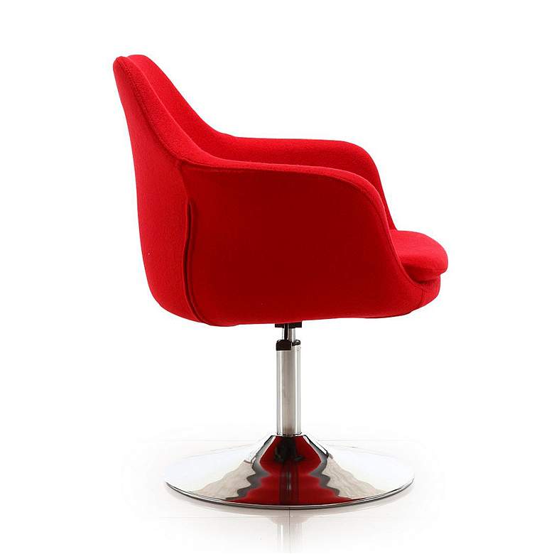 Image 6 Kinsey Red Wool Adjustable Swivel Accent Chair more views
