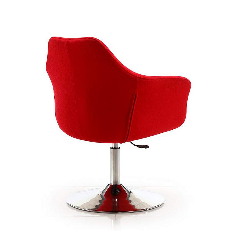 Image 7 Kinsey Red Wool Adjustable Swivel Accent Chair more views