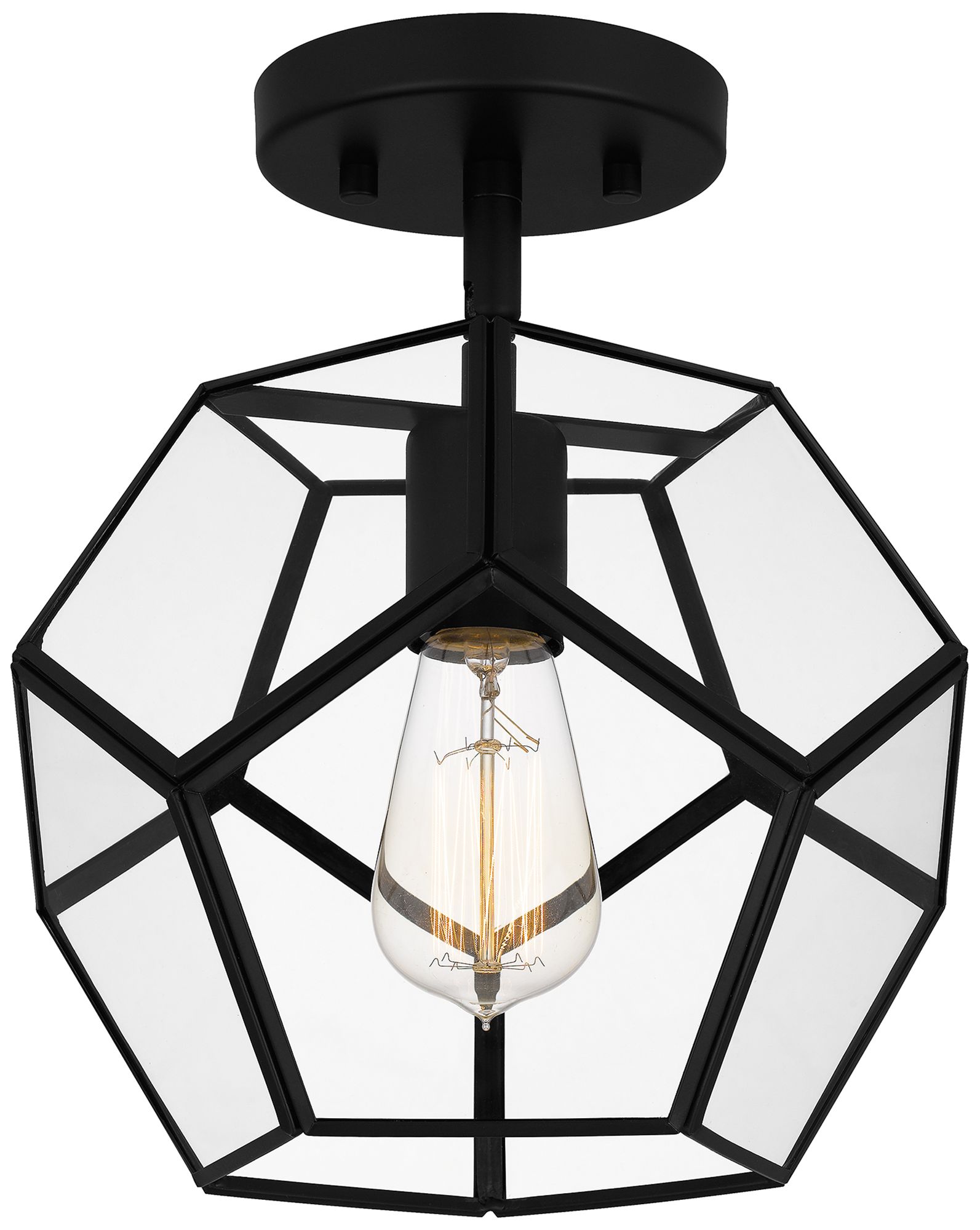 Kinslee 1-Light Matte Black Semi-Flush Mount