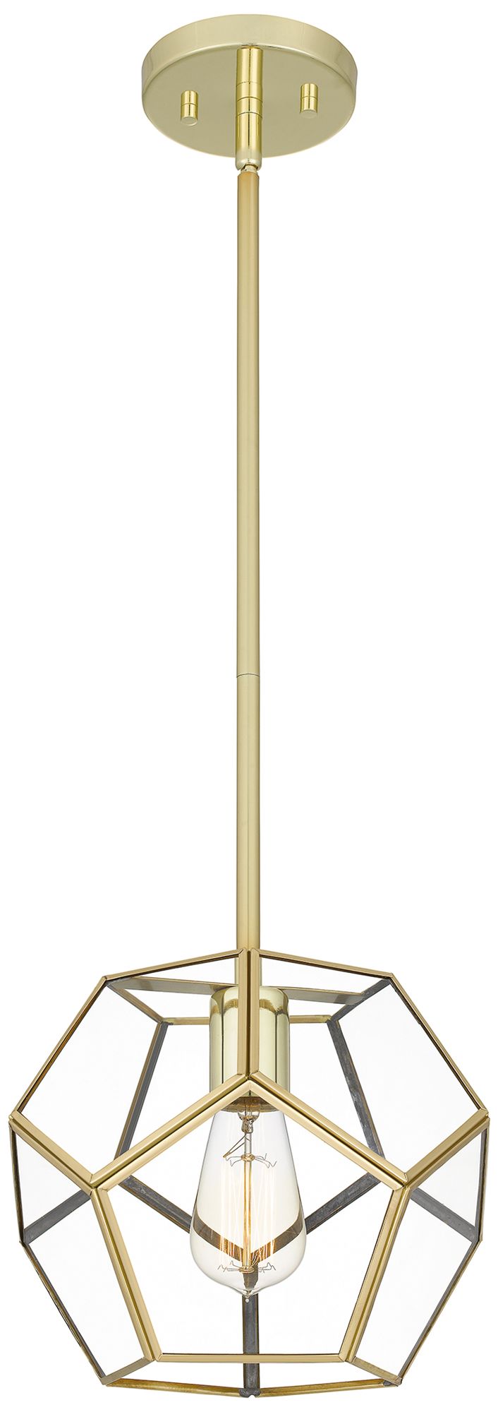 Kinslee 1-Light Polished Brass Mini Pendant