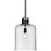 Kinsley 12" Wide Matte Black Mini Pendant with Seeded Glass