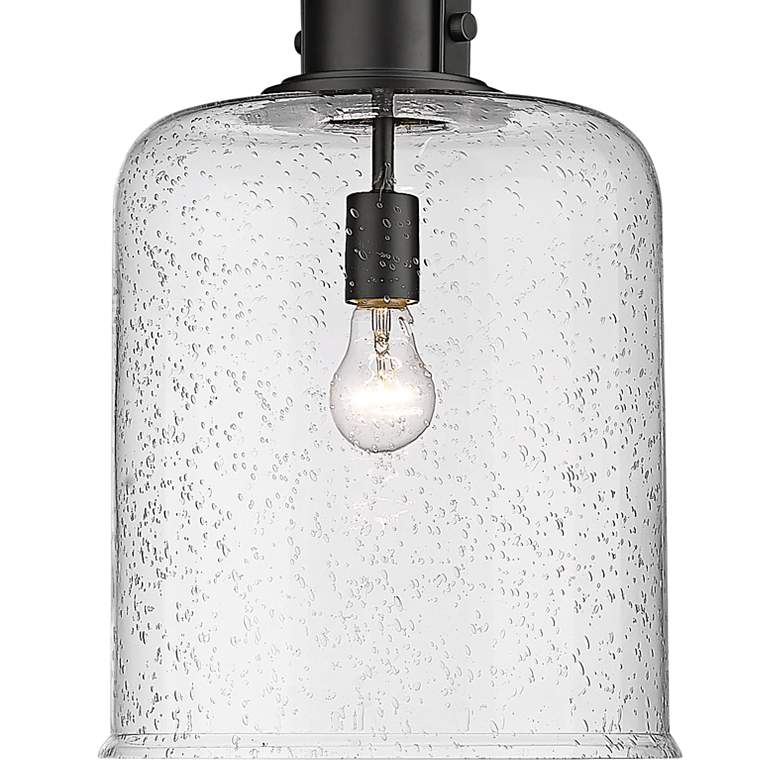 Image 2 Kinsley 12" Wide Matte Black Mini Pendant with Seeded Glass more views