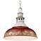 Kinsley 14" Aged Galvanized Steel 1-Light Pendant With Antique Red