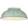 2_Kinsley 14" Wide Antique Teal Bowl Ceiling Light