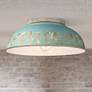 1_Kinsley 14" Wide Antique Teal Bowl Ceiling Light