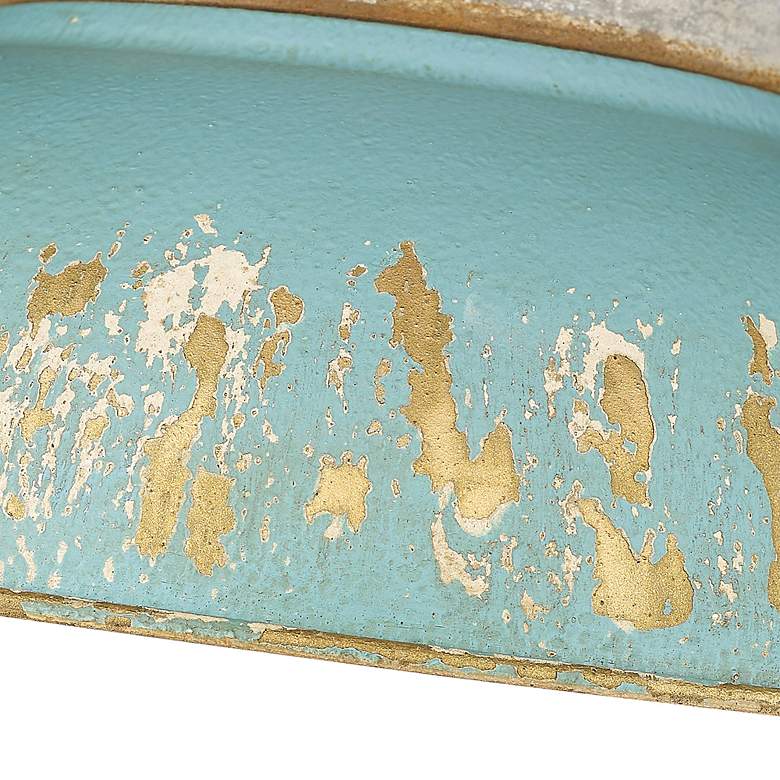 Image 4 Kinsley 14" Wide Antique Teal Bowl Ceiling Light more views