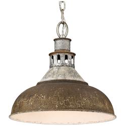 Kinsley 14"W Aged Galvanized with Antique Rust Pendant Light