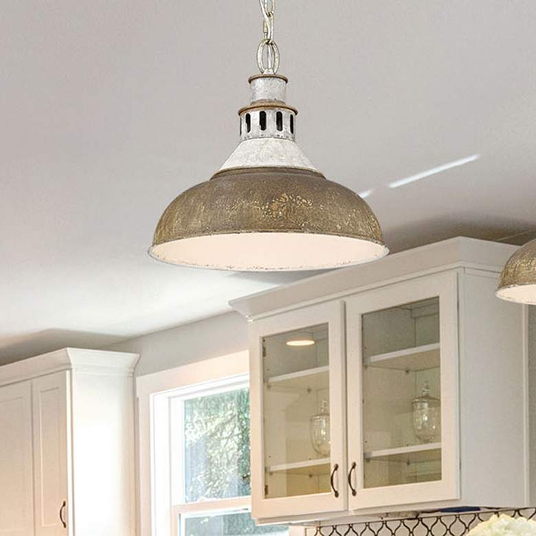 Image 1 Kinsley 14"W Aged Galvanized with Antique Rust Pendant Light