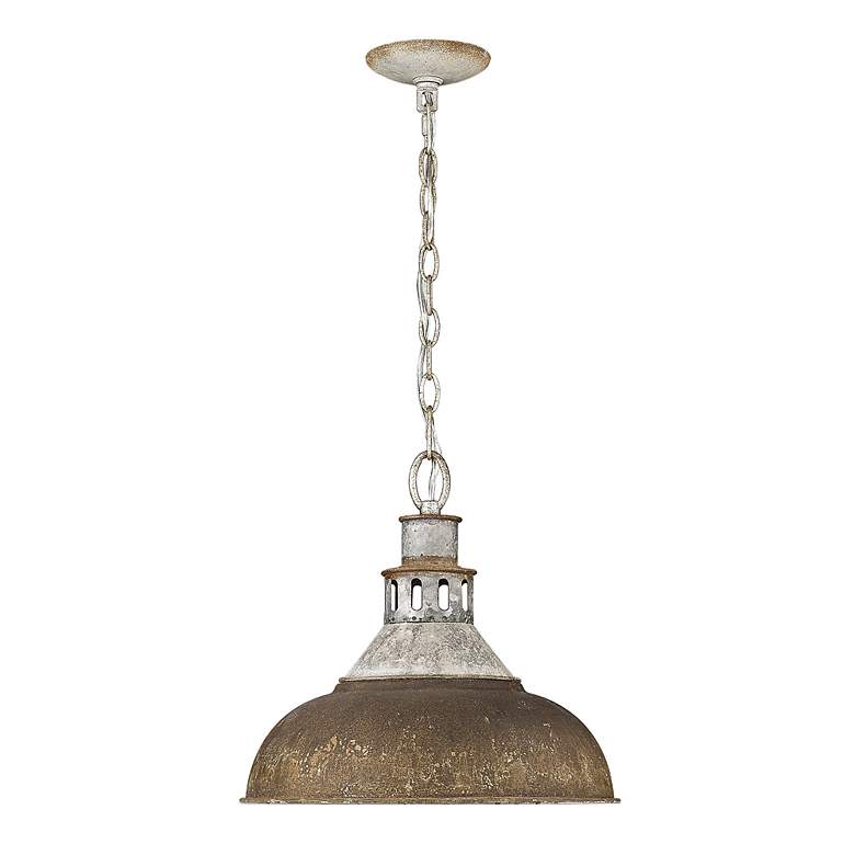 Image 4 Kinsley 14"W Aged Galvanized with Antique Rust Pendant Light more views