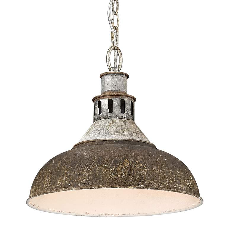 Image 5 Kinsley 14"W Aged Galvanized with Antique Rust Pendant Light more views