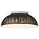 Kinsley 14"W Galvanized Antique Black 2-Light Ceiling Light