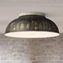 1_Kinsley 14"W Galvanized Antique Black 2-Light Ceiling Light