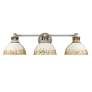 3_Kinsley 29" Wide Steel and Antique Ivory 3-Light Bath Light more views