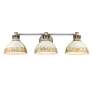 4_Kinsley 29" Wide Steel and Antique Ivory 3-Light Bath Light more views