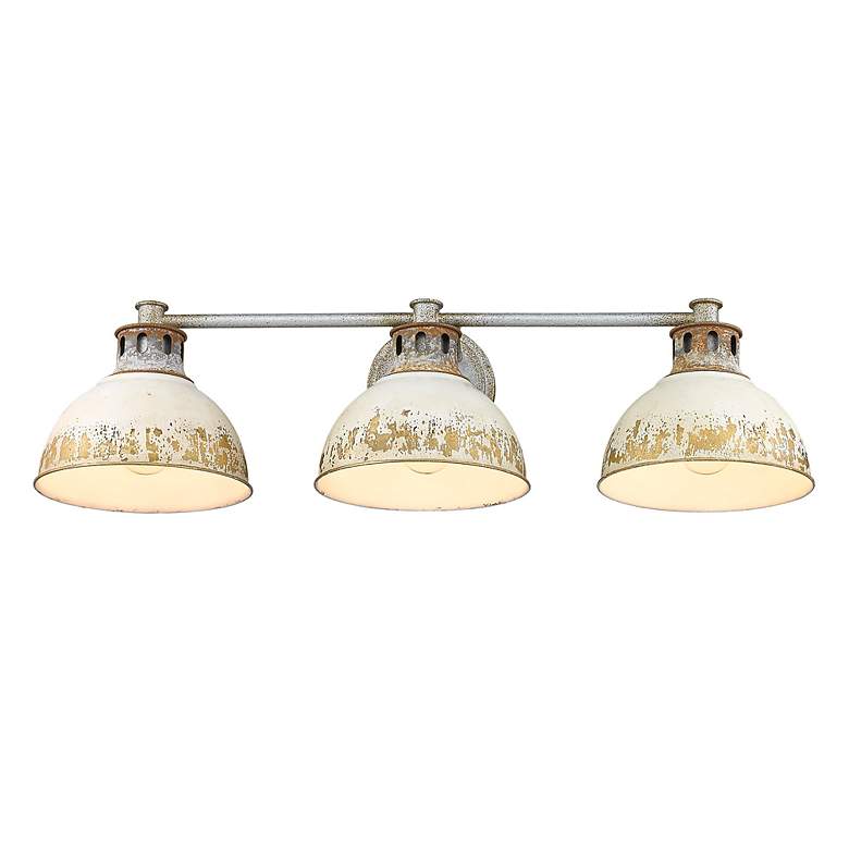 Image 5 Kinsley 29" Wide Steel and Antique Ivory 3-Light Bath Light more views
