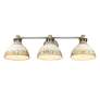5_Kinsley 29" Wide Steel and Antique Ivory 3-Light Bath Light more views
