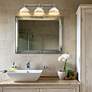 6_Kinsley 29" Wide Steel and Antique Ivory 3-Light Bath Light more views