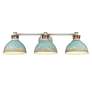 4_Kinsley 29"W Galvanized Steel and Teal 3-Light Bath Light more views