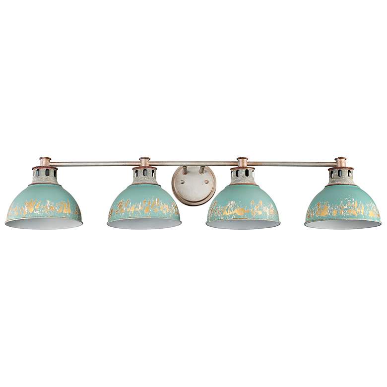 Image 1 Kinsley 39 1/2"W Aged Galvanized Steel 4-Light Bath Light