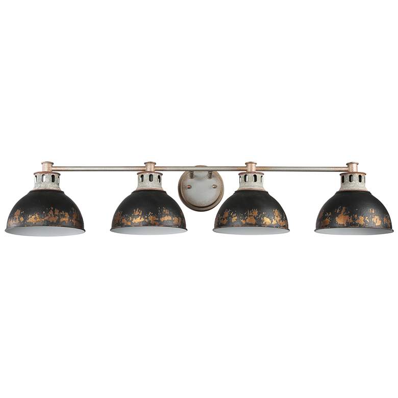 Image 1 Kinsley 4-Light Vanity Light in Aged Galvan Steel with Antique Black Iron