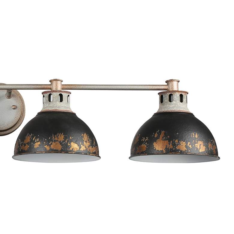 Image 2 Kinsley 4-Light Vanity Light in Aged Galvan Steel with Antique Black Iron more views