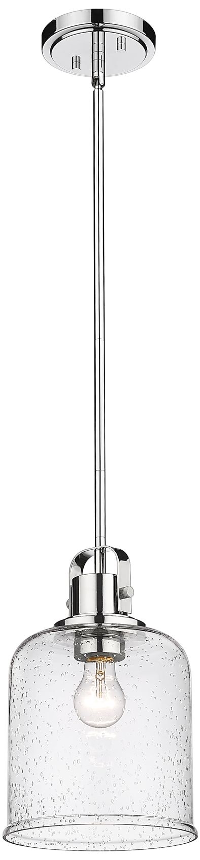 Image 4 Kinsley 8" Wide Chrome and Seeded Glass Mini Pendant more views